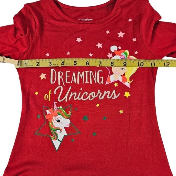 Nickelodeon JoJo Siwa Girls Christmas Holiday Red Dreaming of Unicorns Dress NWT - Picture 5 of 16